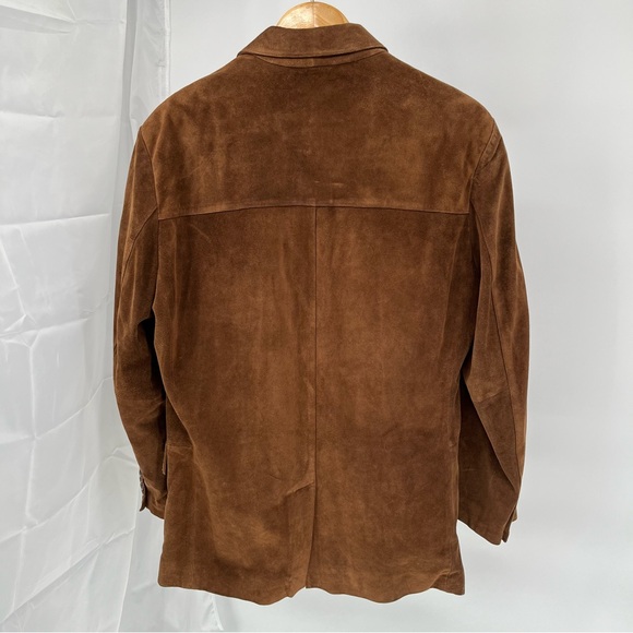 Vintage Banana Republic Mens Leather Blazer Size L Suede Jacket Sport Coat - Picture 6 of 11